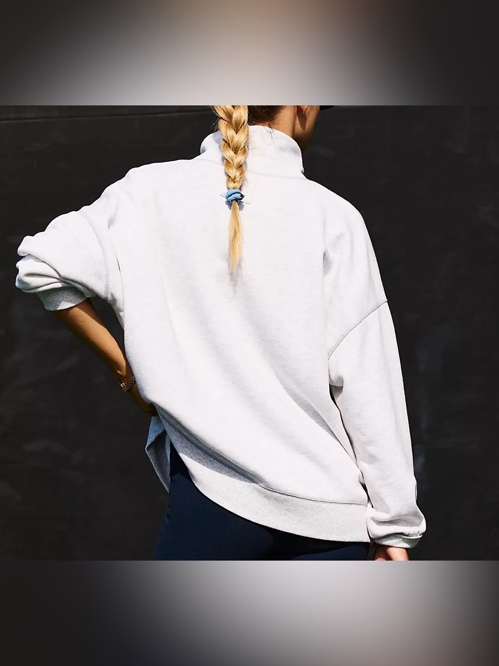 NWT Free People FP Movement Victory pullover - Heather grey navy combo - Medium - Picture 3 of 9